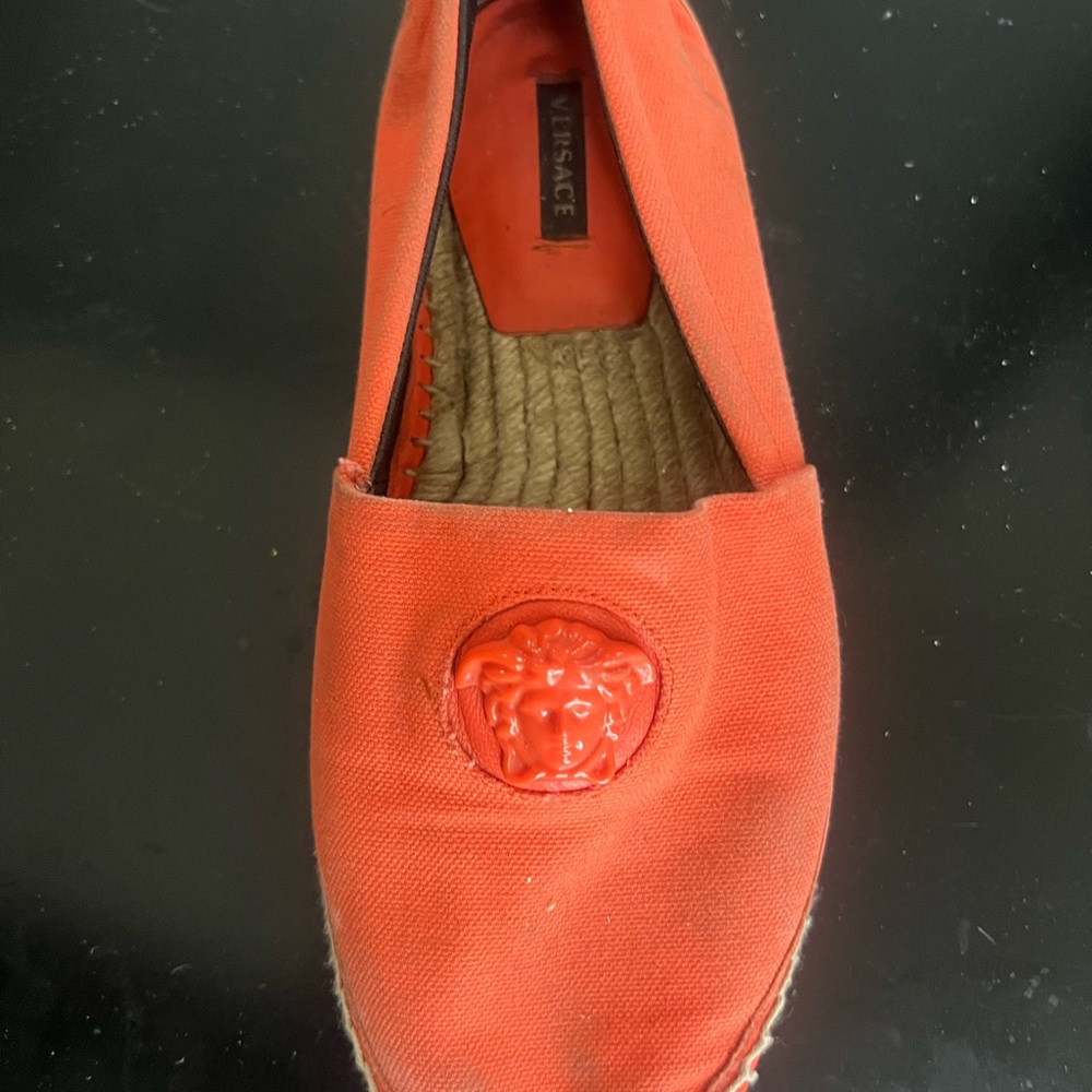 Versace Red Canvas Espadrilles